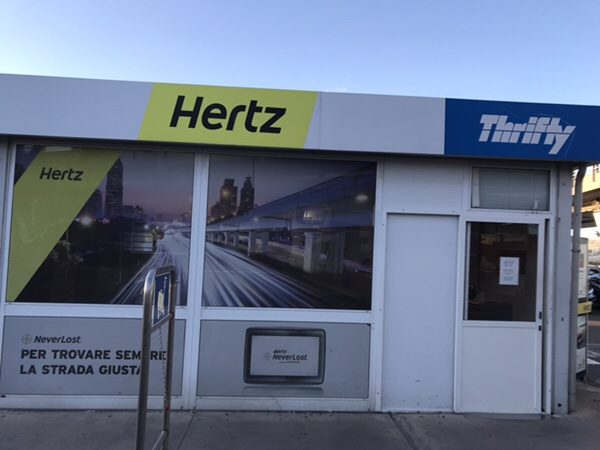 transfer bus stop for FireFly at Catania airport Hertz office
