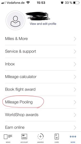 Miles and More Mileage Pooling設置の仕方04